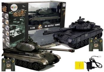 Set de duel de chars de l'armée RC - vert et noir - 26 et 28 cm