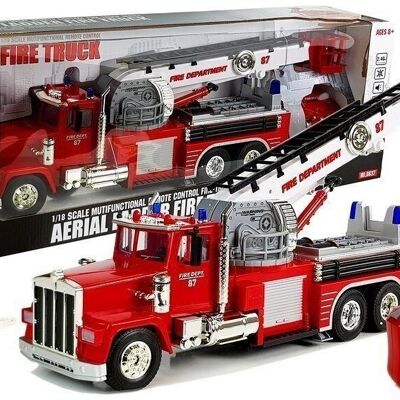RC fire truck with extendable ladder and siren - 60 cm