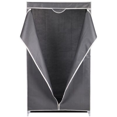 Armario - textil - gris oscuro - 80x50x160 cm