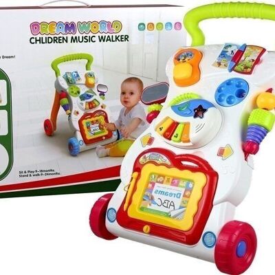 Push trolley interactive with drawing board & piano