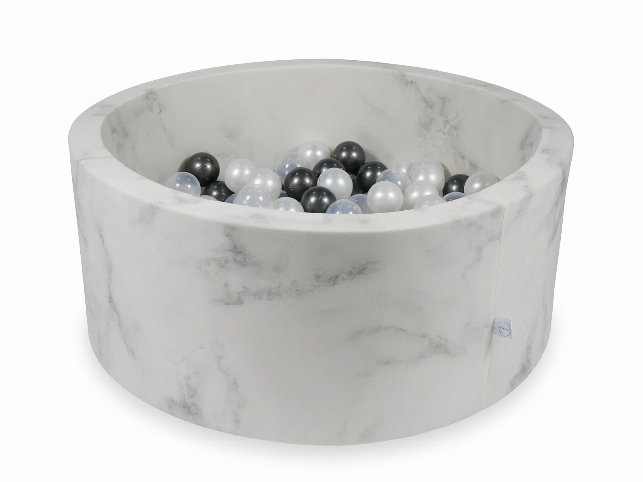 Ankorstore x Viking Choice - Ball pit marble with 500 metallic graphite  mother of pearl and transparent balls - 115 x 40 cm - round