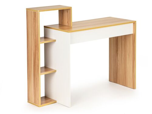 Bureautafel met boekenkast wit 110x40x91 cm