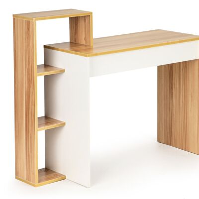 Office table with bookcase white 110x40x91 cm