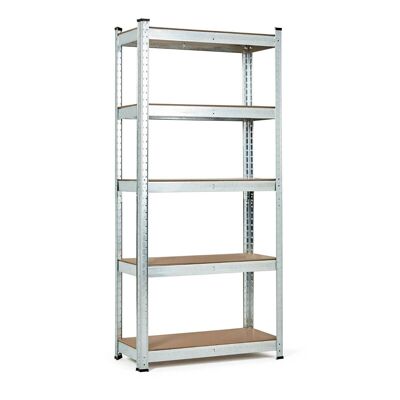 Shelving unit storage cupboard - 5 shelves silver - 179x90x40 cm