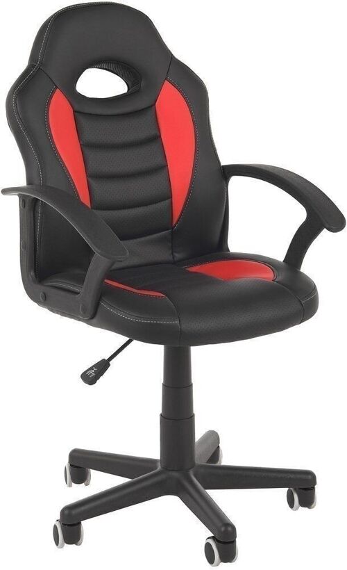 Gamestoel zwart & rood  kunstleer - bureaustoel - verstelbaar