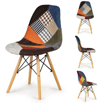 Chaises de salle à manger - modernes - patchwork - lot de 2