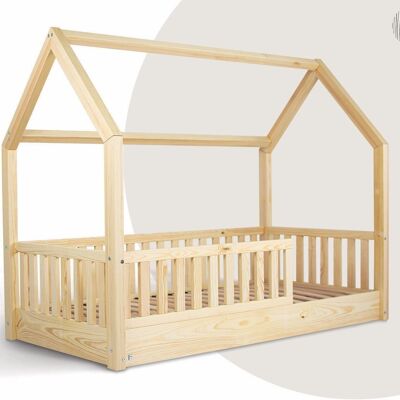 House bed 100x200 cm pine children's bed with slatted base