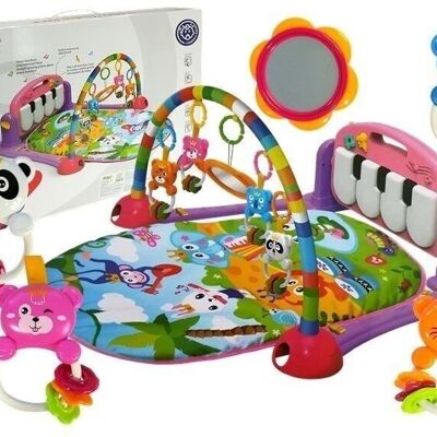 Tapis de jeu baby gym interactif avec piano rose