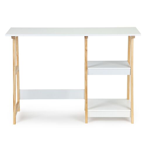 Bureau - sidetable - met 2 planken - 110x40x76 cm - wit
