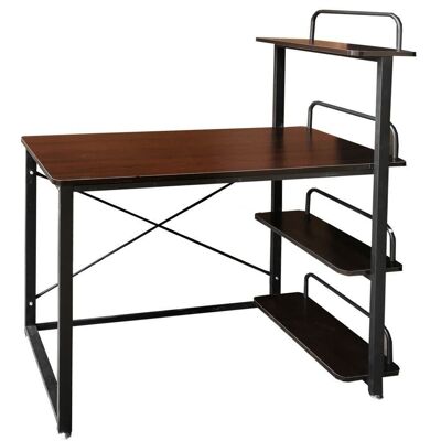 Desk - with shelves - 120x50x125 cm - brown-gray