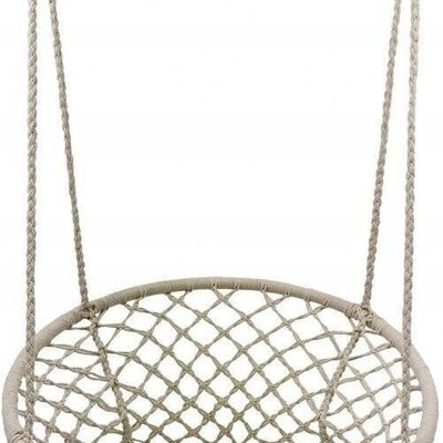 Hanging chair - knotted rope - ø 60 cm - beige - up to 150 kg