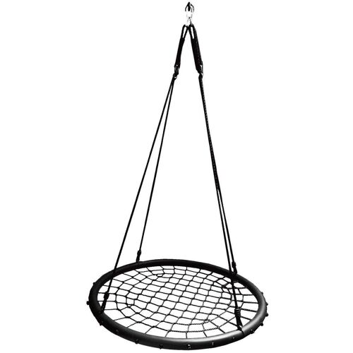 Nestschommel - 120 cm- zwart - met verstelbare touwen