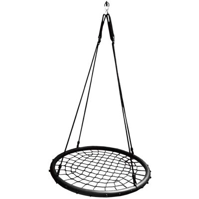 Altalena nido - 120 cm - nera - con corde regolabili
