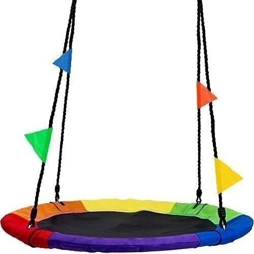 Nestschommel 100 cm - regenboog multi gekleurd - tot 150 kg