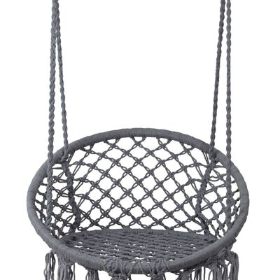 Chaise suspendue gris - chaise à bascule de jardin - 63x35x97cm