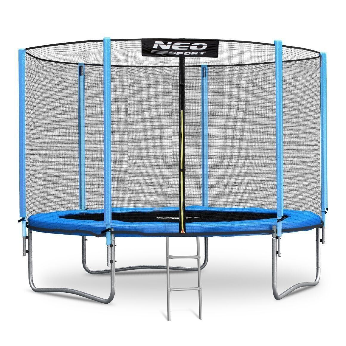Trampolino - 252 cm - blu - con scala e rete perimetrale - fino a 120 kg