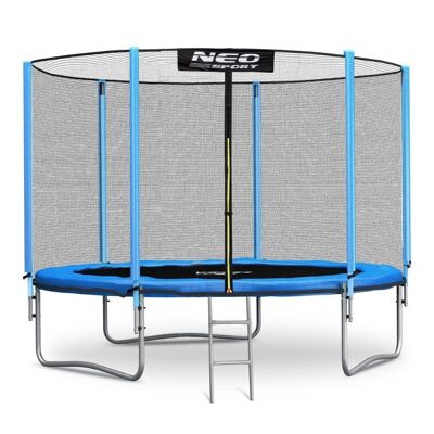 Trampoline - 252 cm - blue - with ladder and outer edge net - up to 120 kg