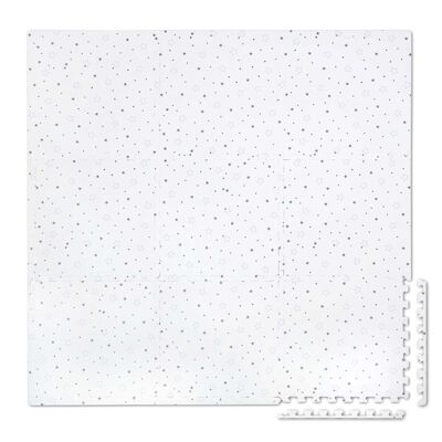 Playmat puzzle mat - 150 x 150 cm - white with stars - 9-piece