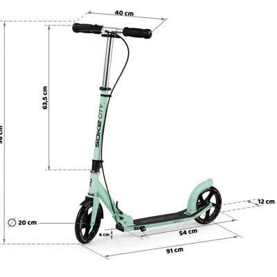 City scooter - urban - aluminum/iron - green/black - 100kg max.