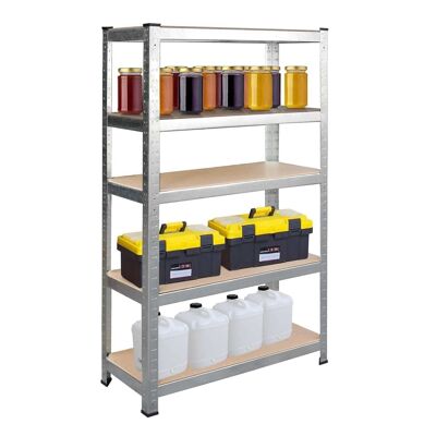 Shelving unit - 180 x 90 x 40 - silver - 5 shelves - up to 1325 kg