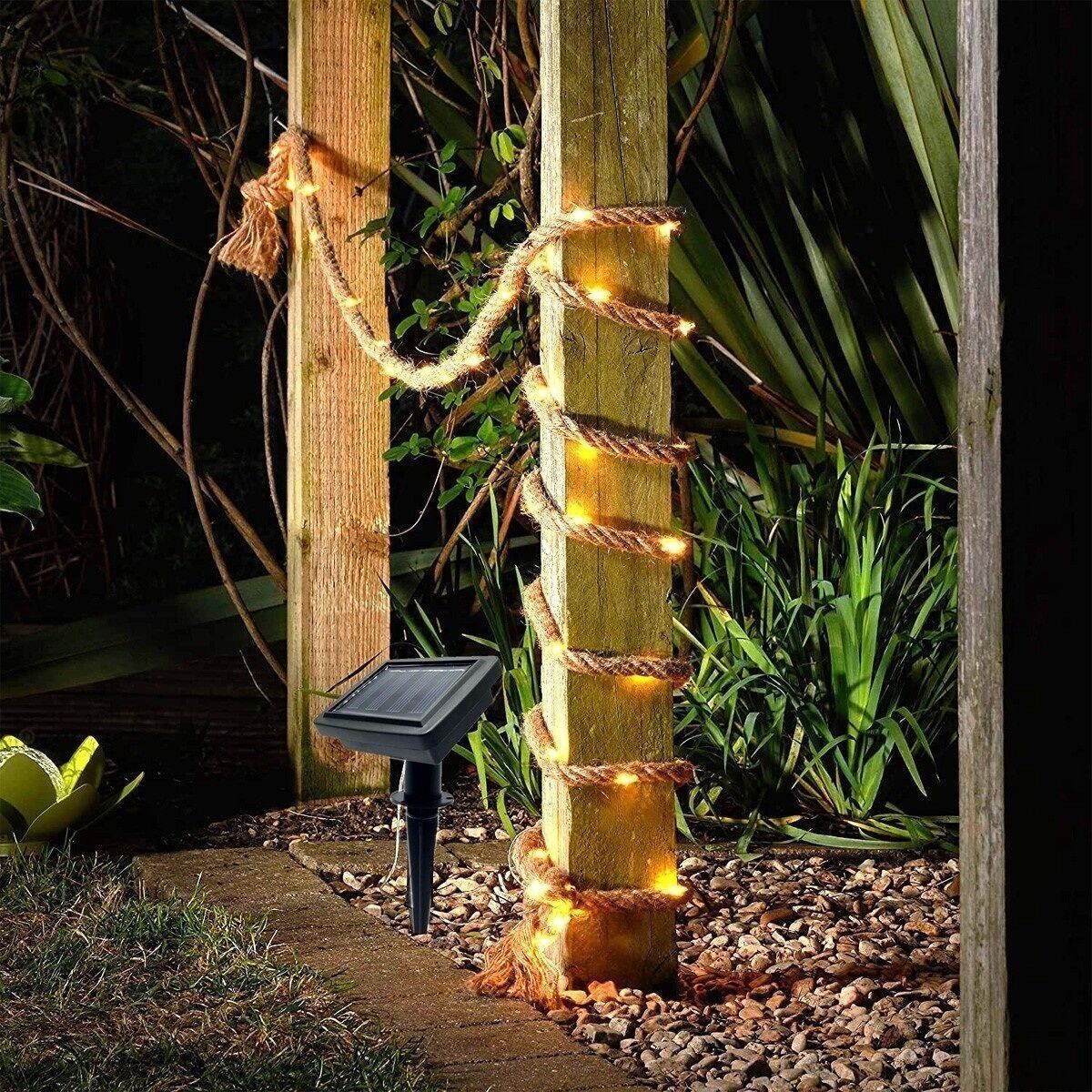 Led-string 8m - 100 led's - 3000k - zonnepaneel