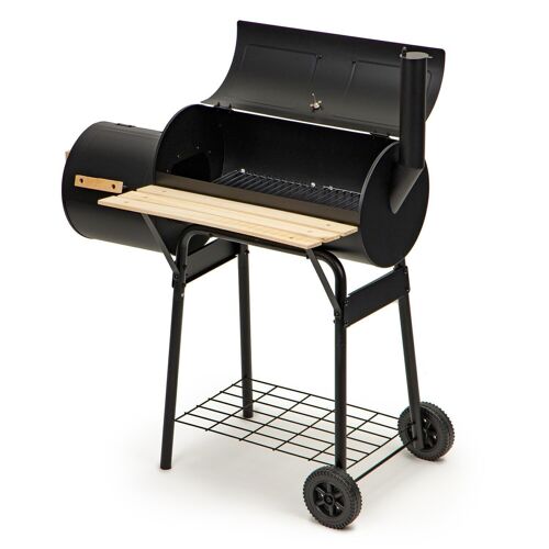 Barbecue & smoker in-1 -op wielen - 103x63x114 cm