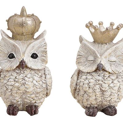 Owl with crown made of poly white double