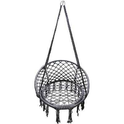 Chaise suspendue 80 x 60 cm gris - avec cordes de montage