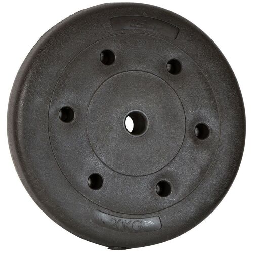 Halterschijf 20 kg - Zwart - met beton - 29 mm stang diameter