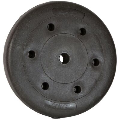 Disco de pesas 20 kg - Negro - con hormigón - diámetro de barra 29 mm