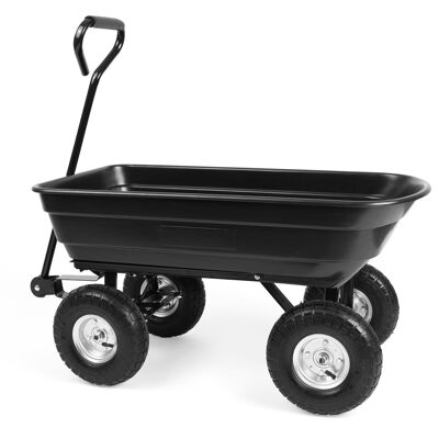 Chariot de jardin avec fonction basculante - 75 litres - acier - noir