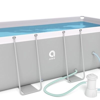 Swimming pool with filter pump - 400x207x122 cm - complete - Avenli