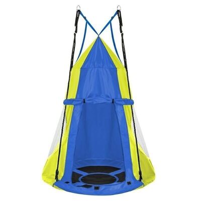 Nestschaukel mit Spielzelt blau – 90 cm – bis 100 kg