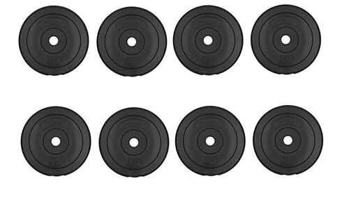 Halterschijf gewichten set GIETIJZER 20 kg - 26 mm diameter - 8x 2,5 kg