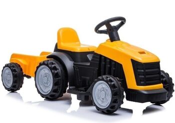 Tracteur électrique pour enfants avec remorque - jaune