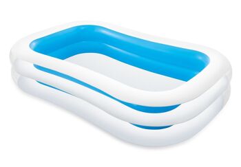 Piscine gonflable 262x175x56 cm - Blanc avec bleu - piscine pour enfants