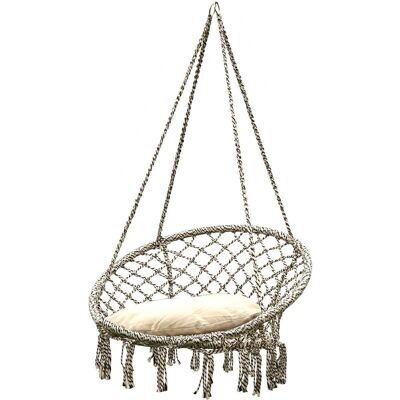 Hanging chair with cushion 80x60cm - Braided cotton