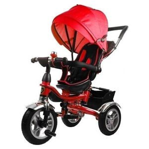 Tricycle - pliable - avec barre de poussée et pare-soleil - rouge