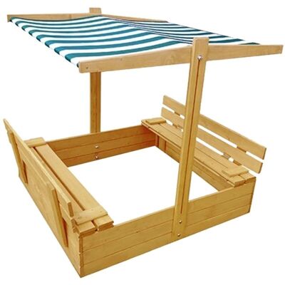 Sandbox with seat and roof - 120x124x120 cm