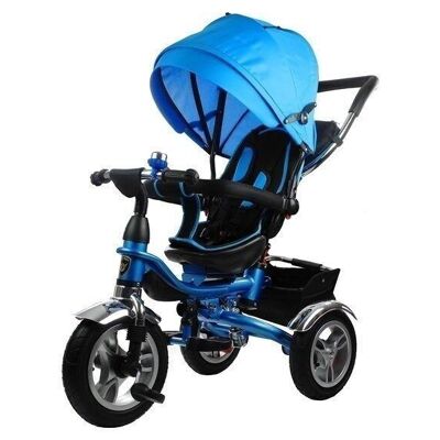 Poussette tricycle bleu - vélo pour tout-petits - avec pare-soleil