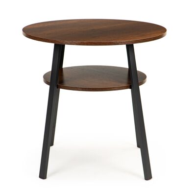 Table d'appoint - ronde - 60 cm - 2 étages - industrielle