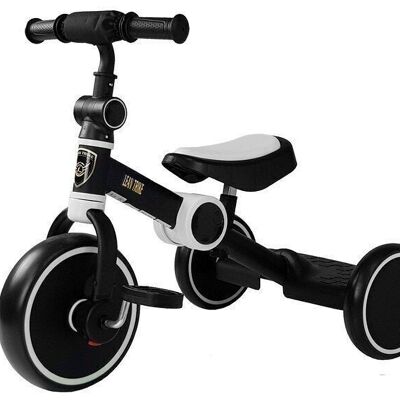 Foldable tricycle - with pedals - black and white