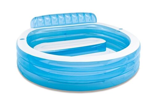 Intex opblaaszwembad met zitje 229 x 218 x 76 cm – blauw