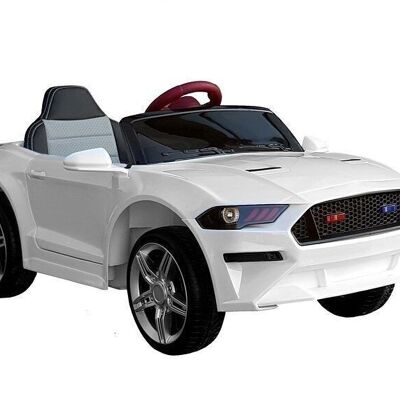White children's car - electrically controlled - 2.4Ghz remote control