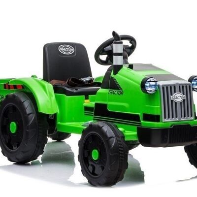 Elektrisch gesteuerter Traktor mit Anhänger - grün