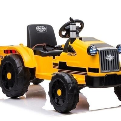 Elektrisch gesteuerter Traktor mit Anhänger - gelb