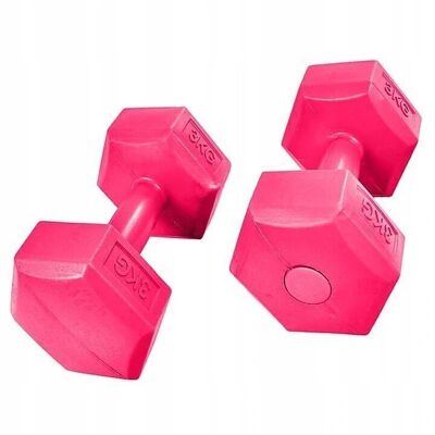 Dumbbell set 6 kg - 2 x 3 kg - Pink - Fitness weights