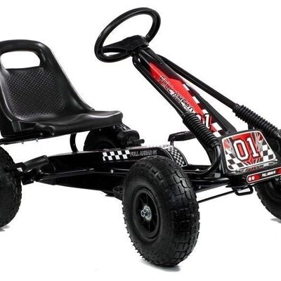 Kart con ruedas neumáticas - negro - 92 x 56 x 56 cm