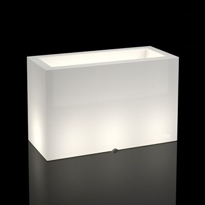 Outdoor planter - with LED lighting - 80x35x50 cm - white