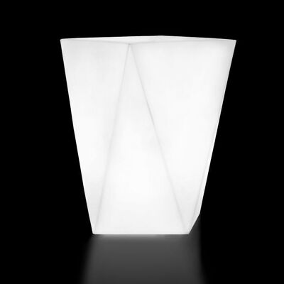 Illuminated flower pot - 30 x 30 x 60 cm - white